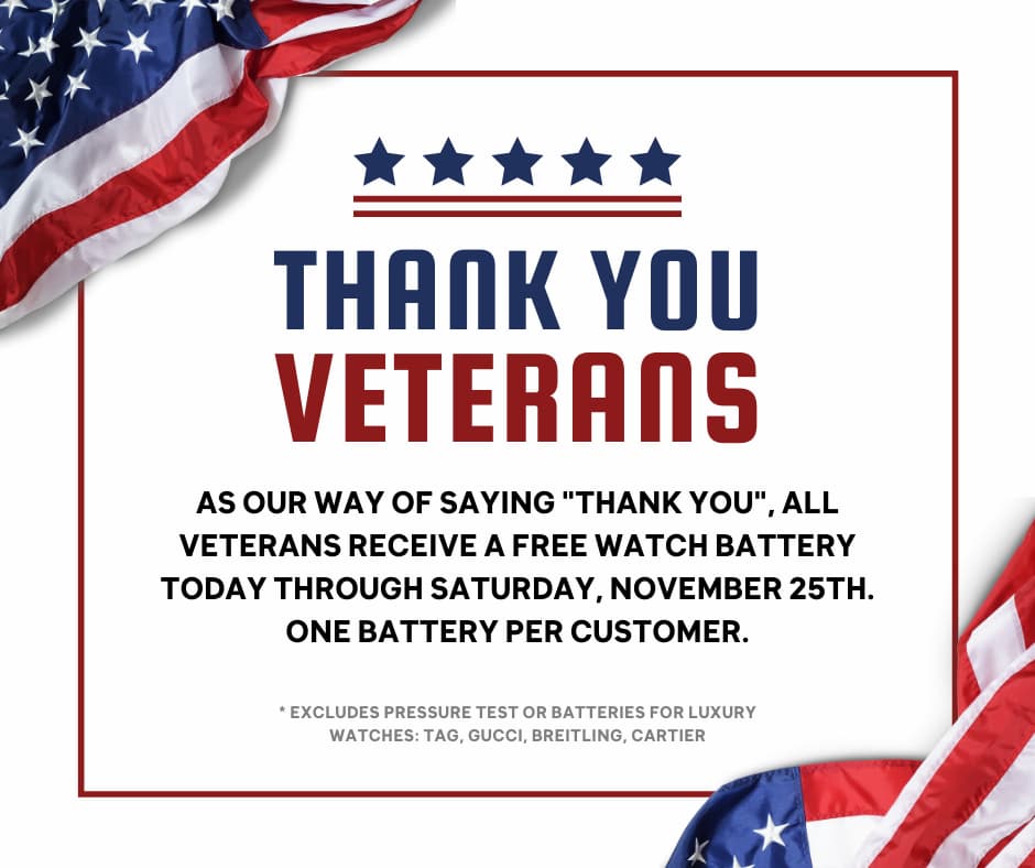 Thank You Veterans | Free Watch Battery