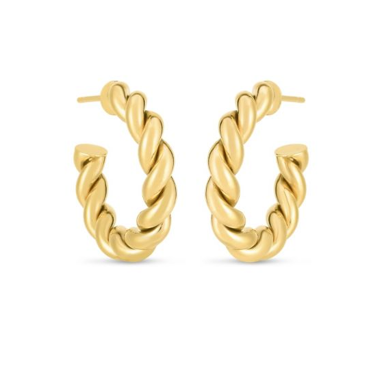 Royal Chain Twisted Rope Hoop Earrings