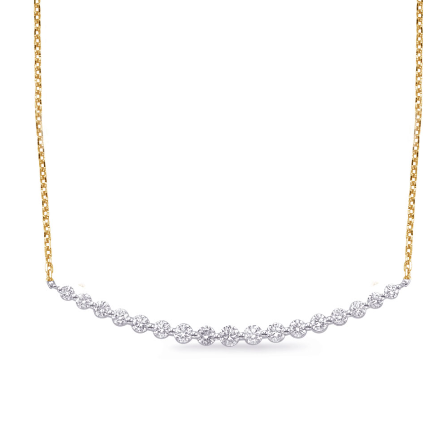 S.Kashi Diamond Contour Bar Necklace