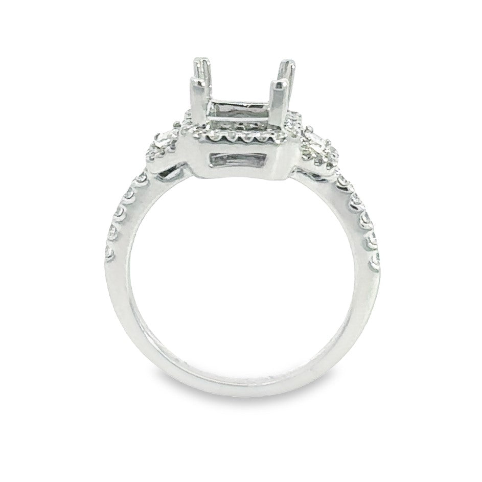 Three Stone Semi-Mount Ring