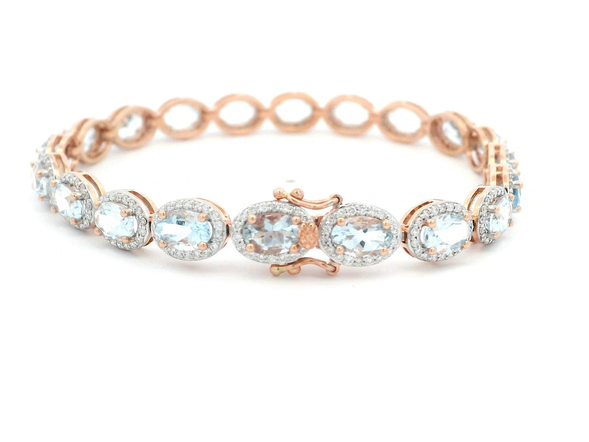 Royal Jewelry Aquamarine Tennis Bracelet