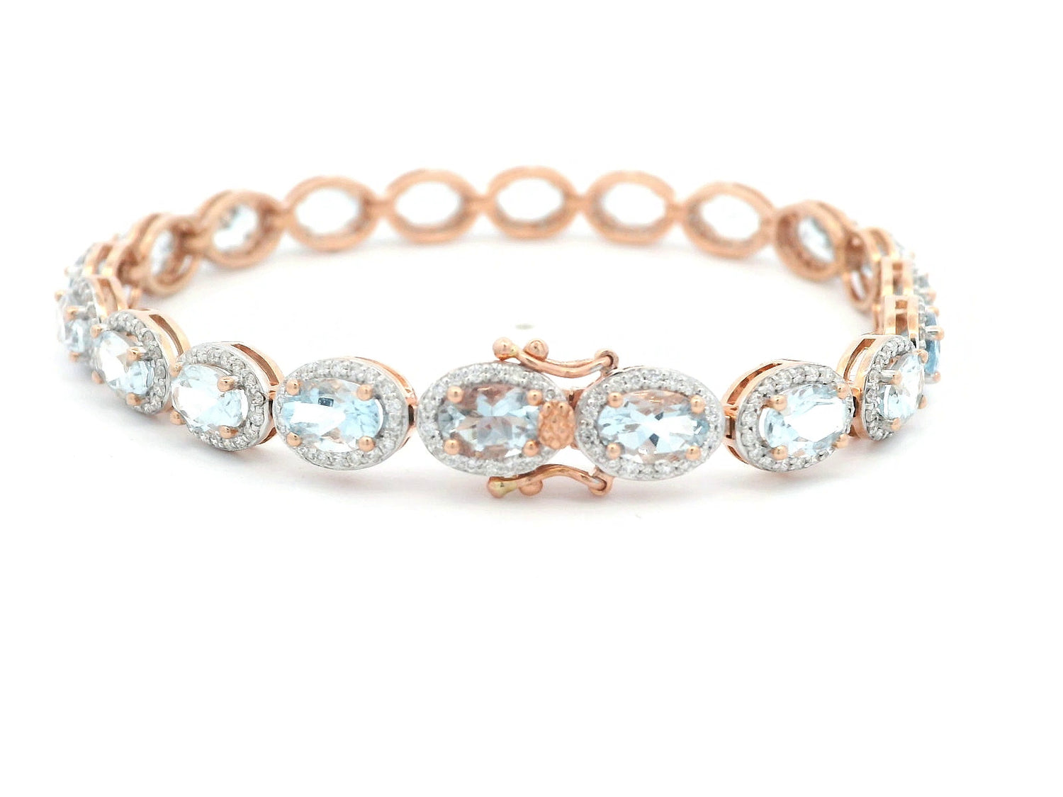 Royal Jewelry Aquamarine Tennis Bracelet