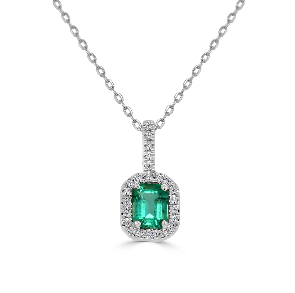 Sabrina Design Emerald and Diamond Pendant