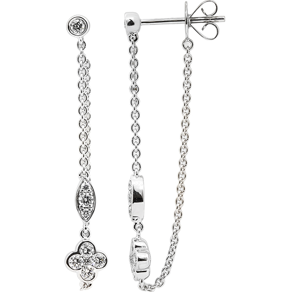 Rego Drop Chain Diamond Earrings