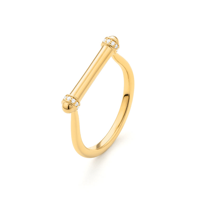 Facet Barcelona Diamond Barbell Ring