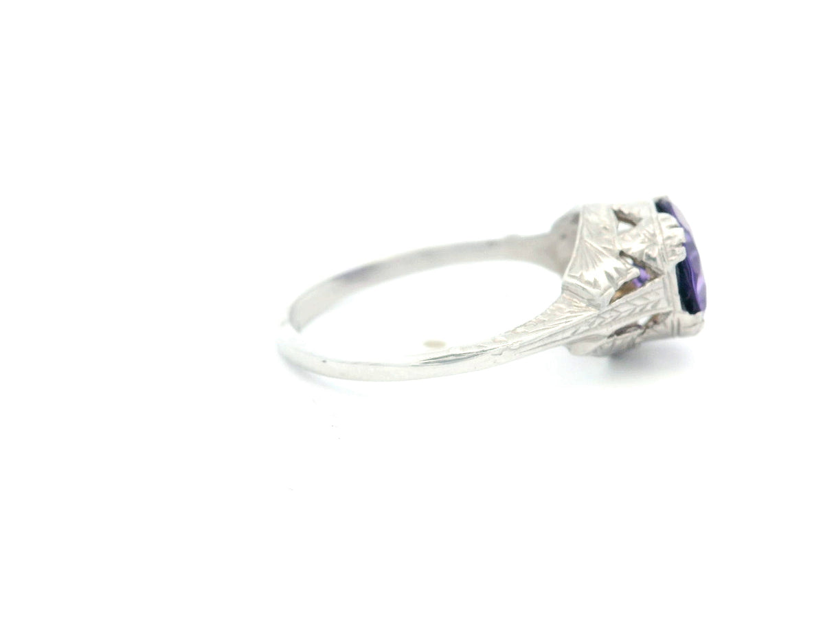 Estate Vintage Amethyst Filagree Ring