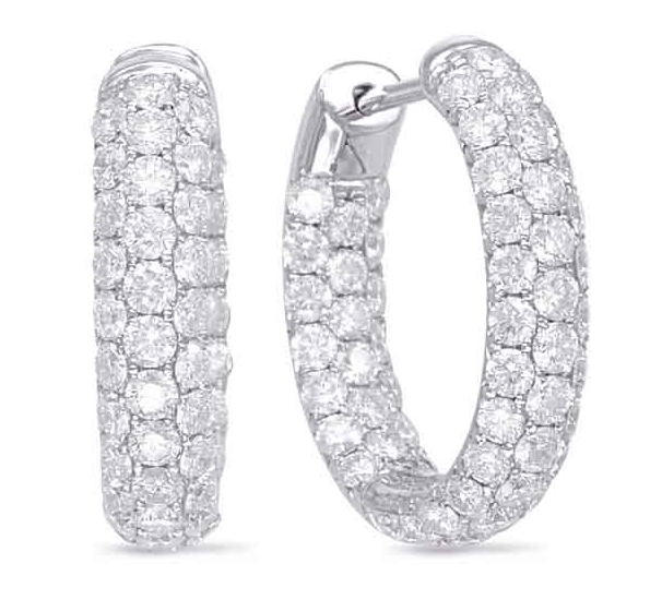 S.Kashi Pave Diamond Hoop Earrings