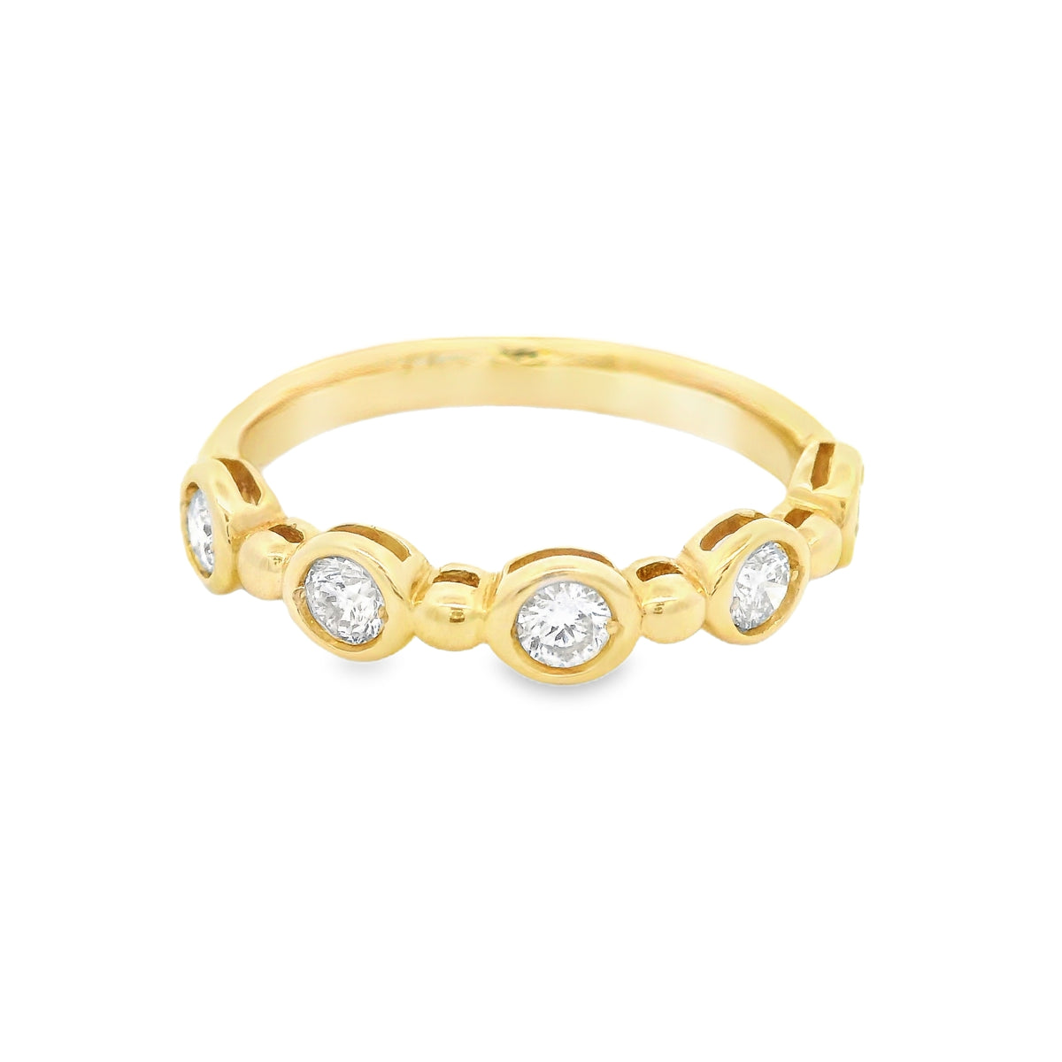 Heera Moti Bezel Set Diamond Ring