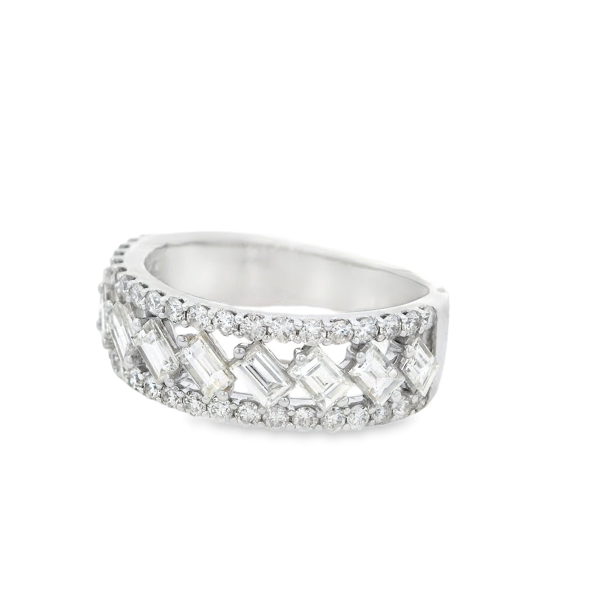 Heera Moti Baguette Diamond Ring
