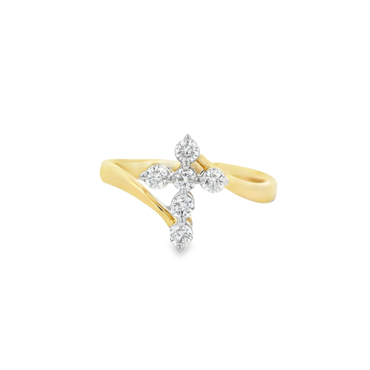 Heera Moti Diamond Cross Ring