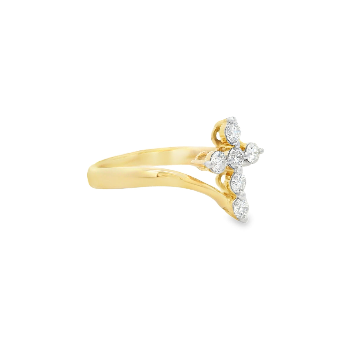 Heera Moti Diamond Cross Ring