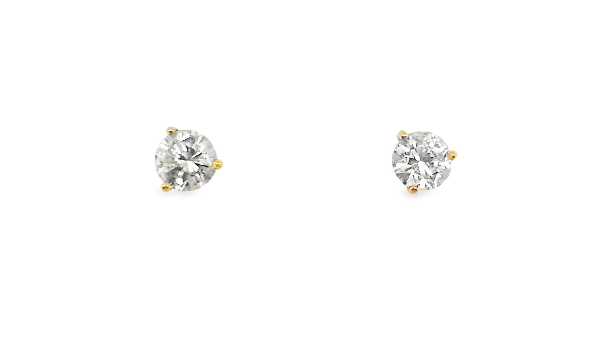 Whitestone Diamond Solitaire Stud Earrings 2.01Ct