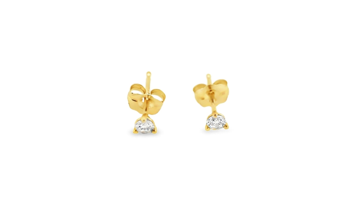 Whitestone Diamond Solitaire Stud Earrings .13Ct