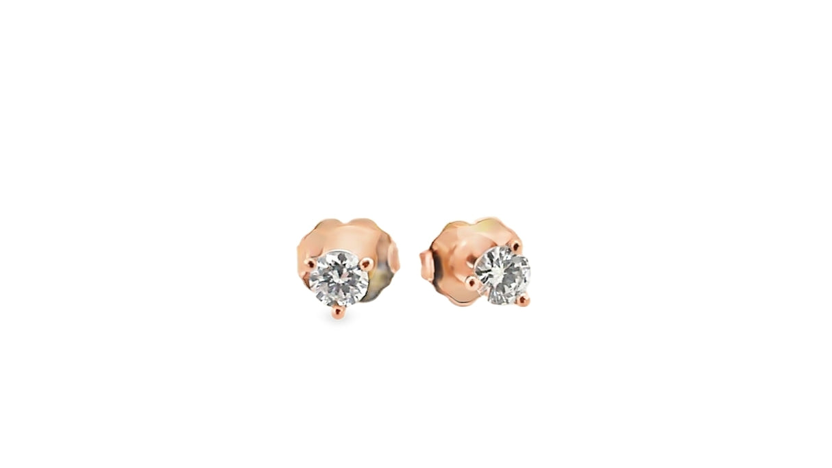 Whitestone Diamond Solitaire Stud Earrings .20Ct