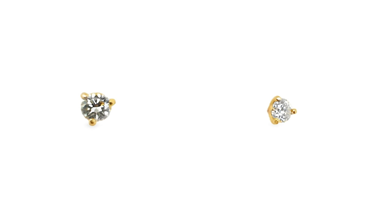 Whitestone Diamond Solitaire Stud Earrings .32Ct