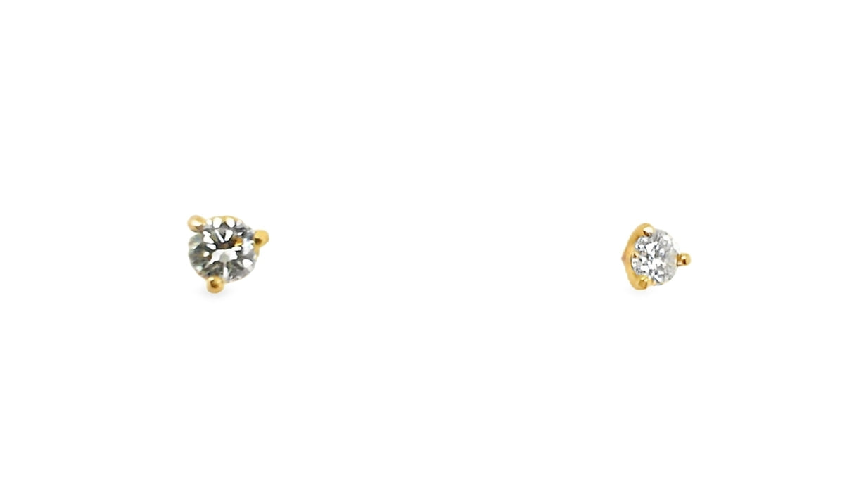 Whitestone Diamond Solitaire Stud Earrings .32Ct