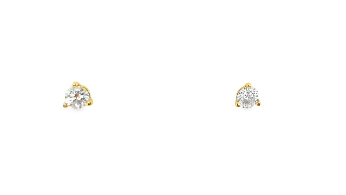 Whitestone Diamond Solitaire Stud Earrings .30Ct