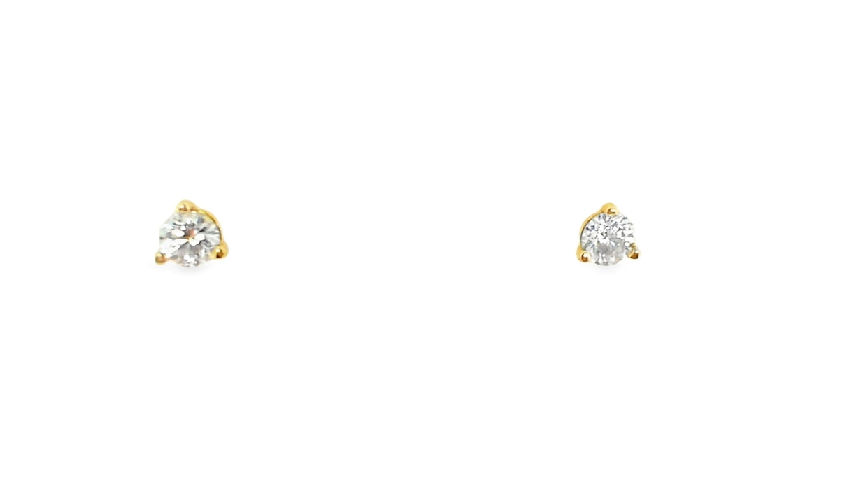 Whitestone Diamond Solitaire Stud Earrings .30Ct