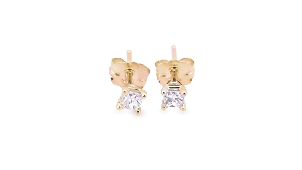 Whitestone Diamond Solitaire Stud Earrings .13Ct