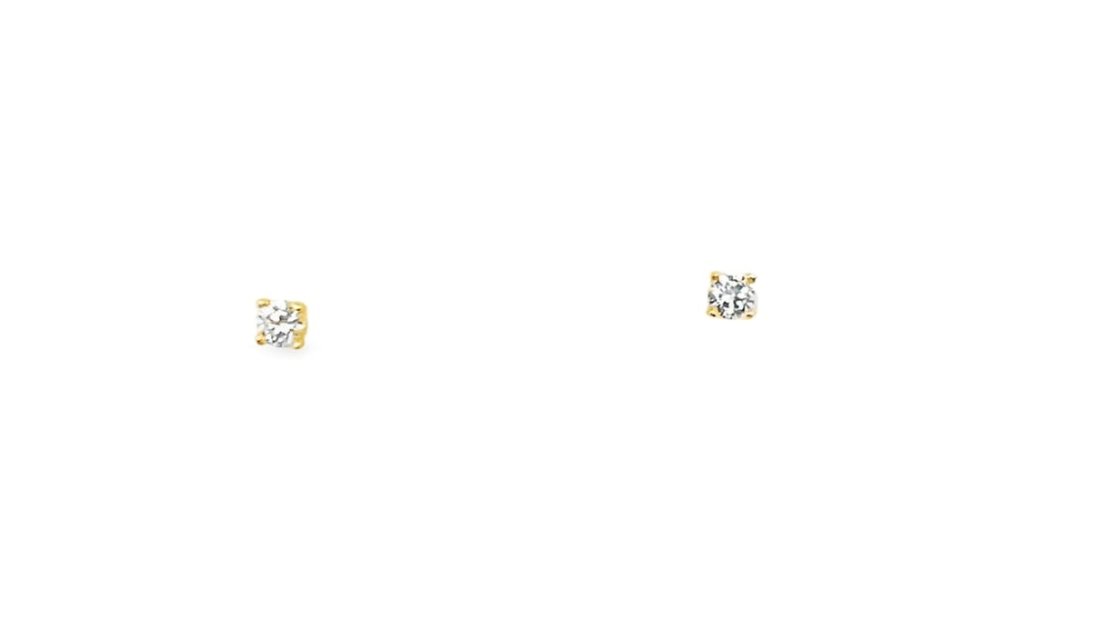 Whitestone Diamond Solitaire Stud Earrings .13Ct