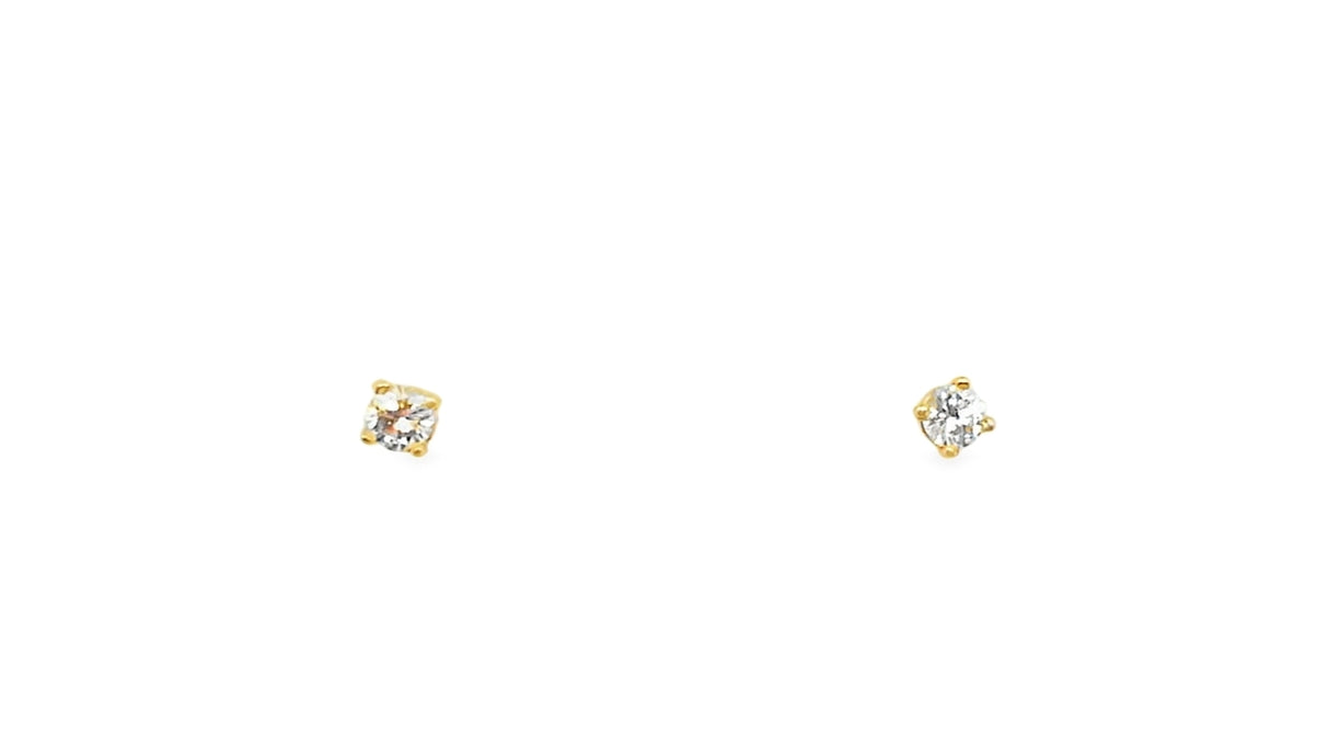 Whitestone Diamond Solitaire Stud Earrings .20Ct