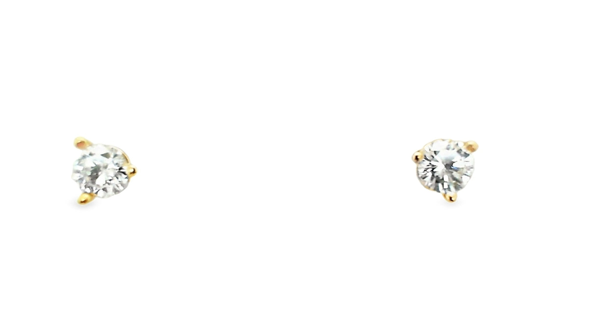 Whitestone Diamond Solitaire Stud Earrings .45Ct