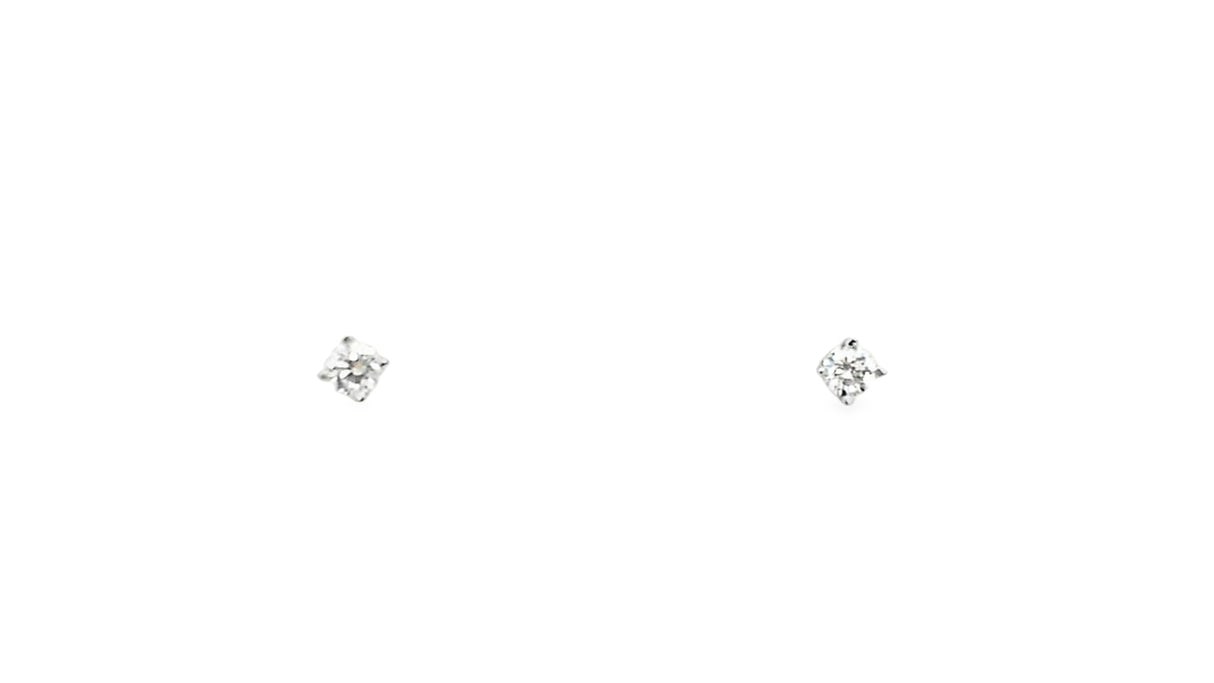 Whitestone Diamond Solitaire Stud Earrings .14Ct
