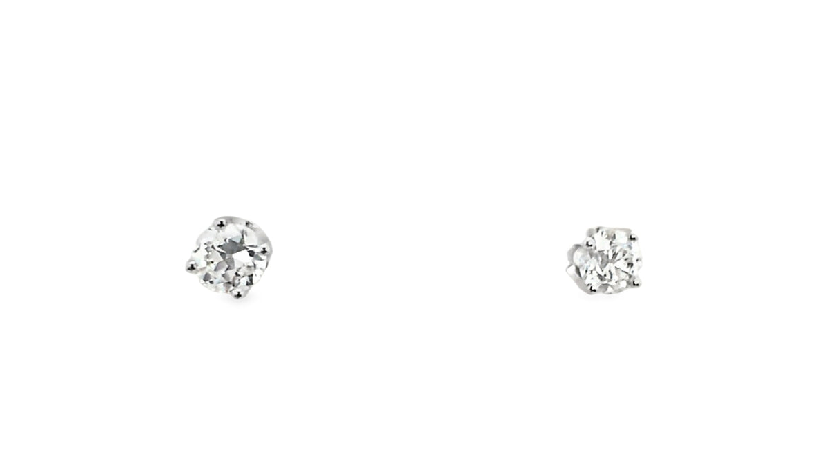Whitestone Diamond Solitaire Stud Earrings .71Ct