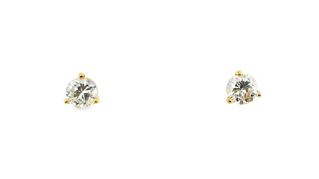 Whitestone Diamond Solitaire Stud Earrings 1.06Ct