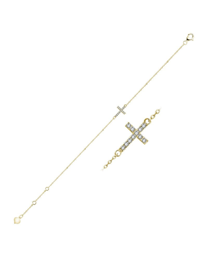 Diasun Diamond Cross Chain Bracelet