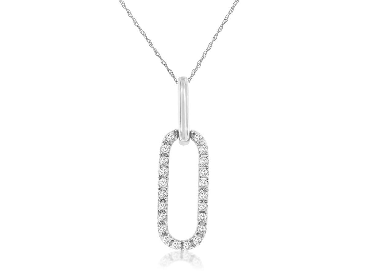 Royal Jewelry Diamond Paperclip Pendant