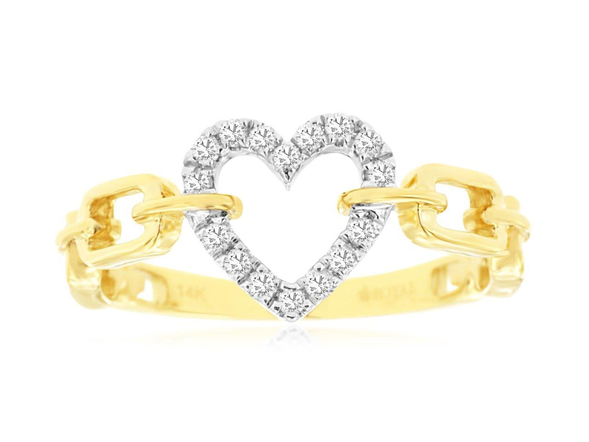 Royal Jewelry Paperclip Diamond Heart Ring