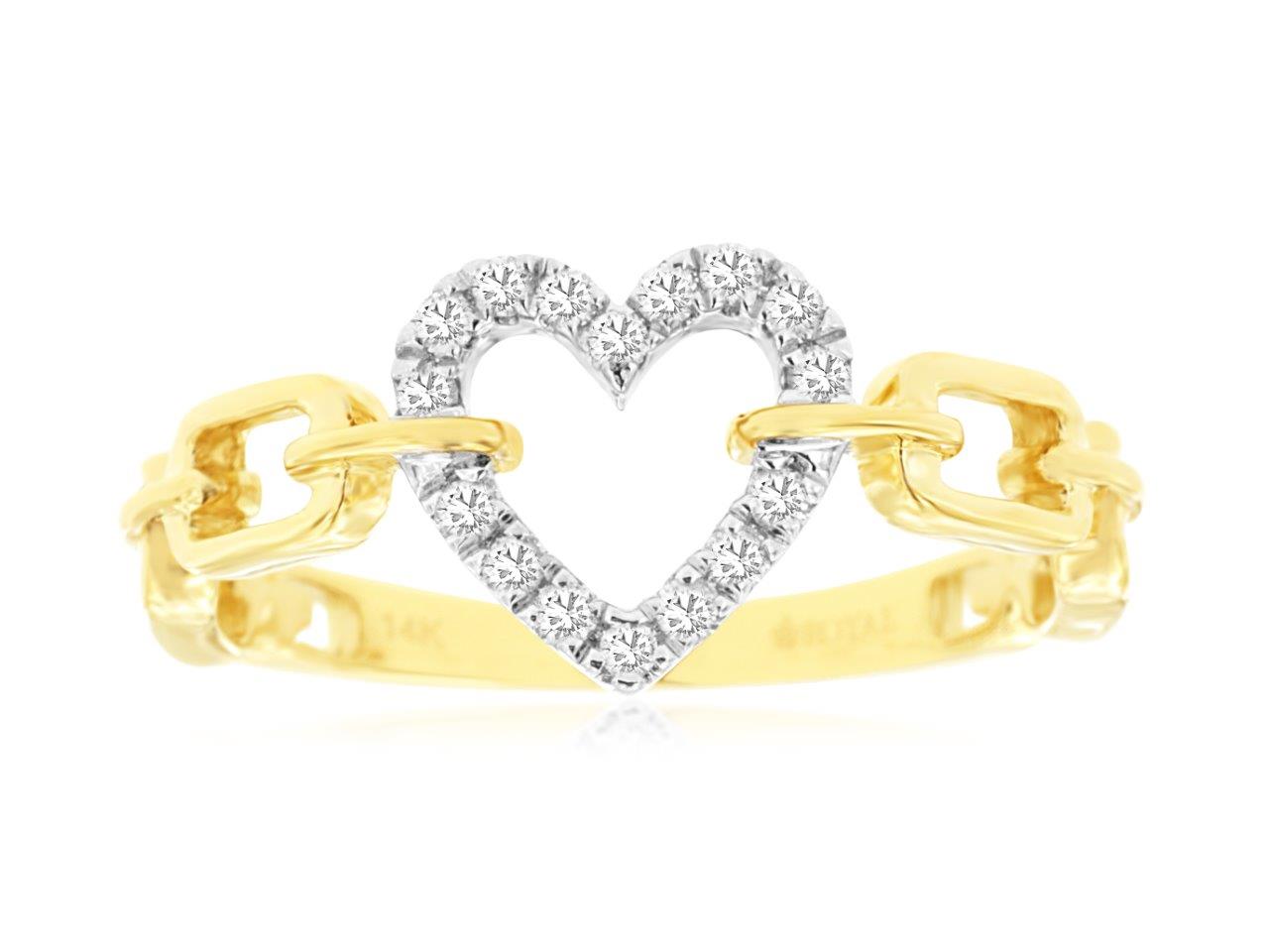 Royal Jewelry Paperclip Diamond Heart Ring