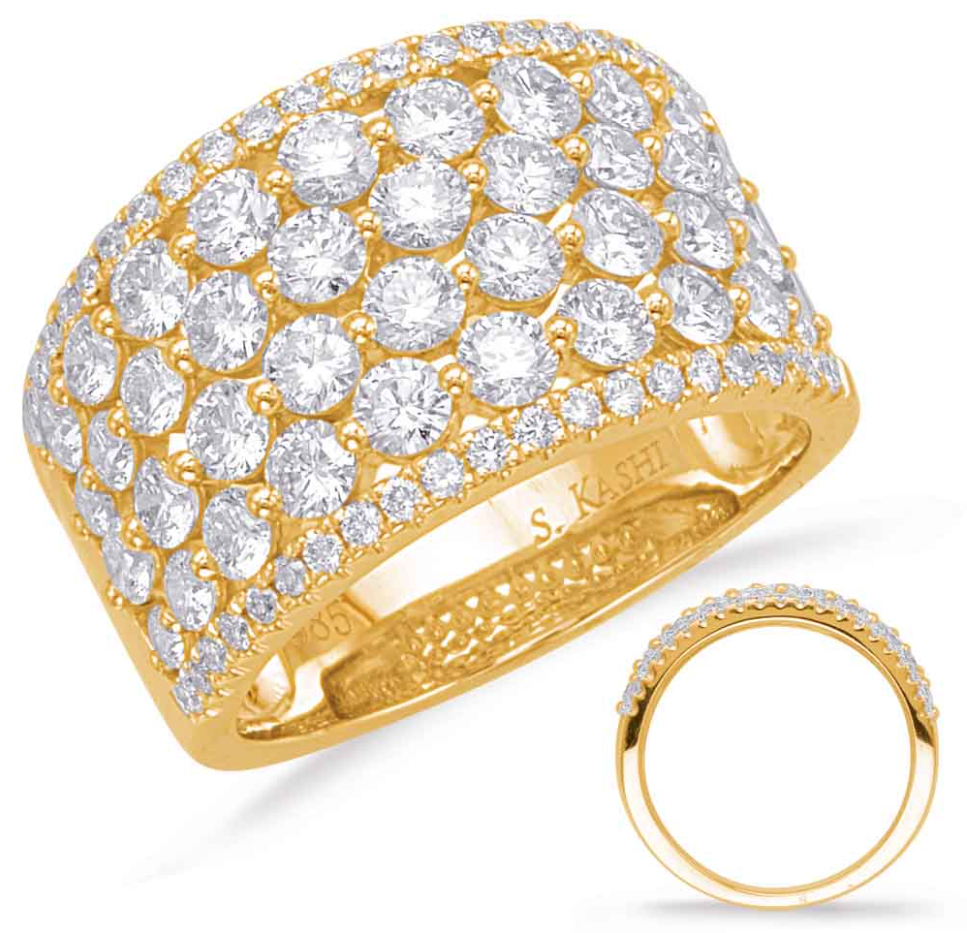 S.Kashi Tapered Diamond Anniversary Band