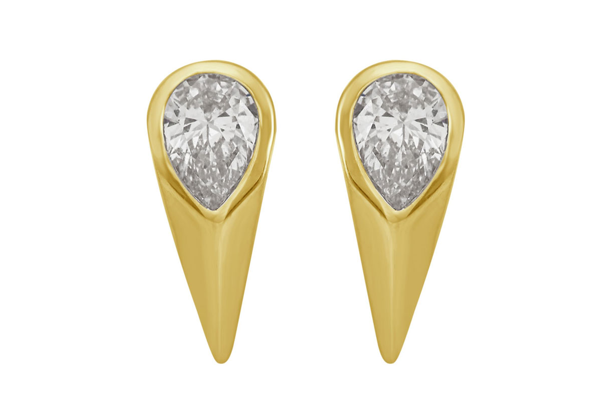 S.Kashi Pear Diamond Stud Earrings