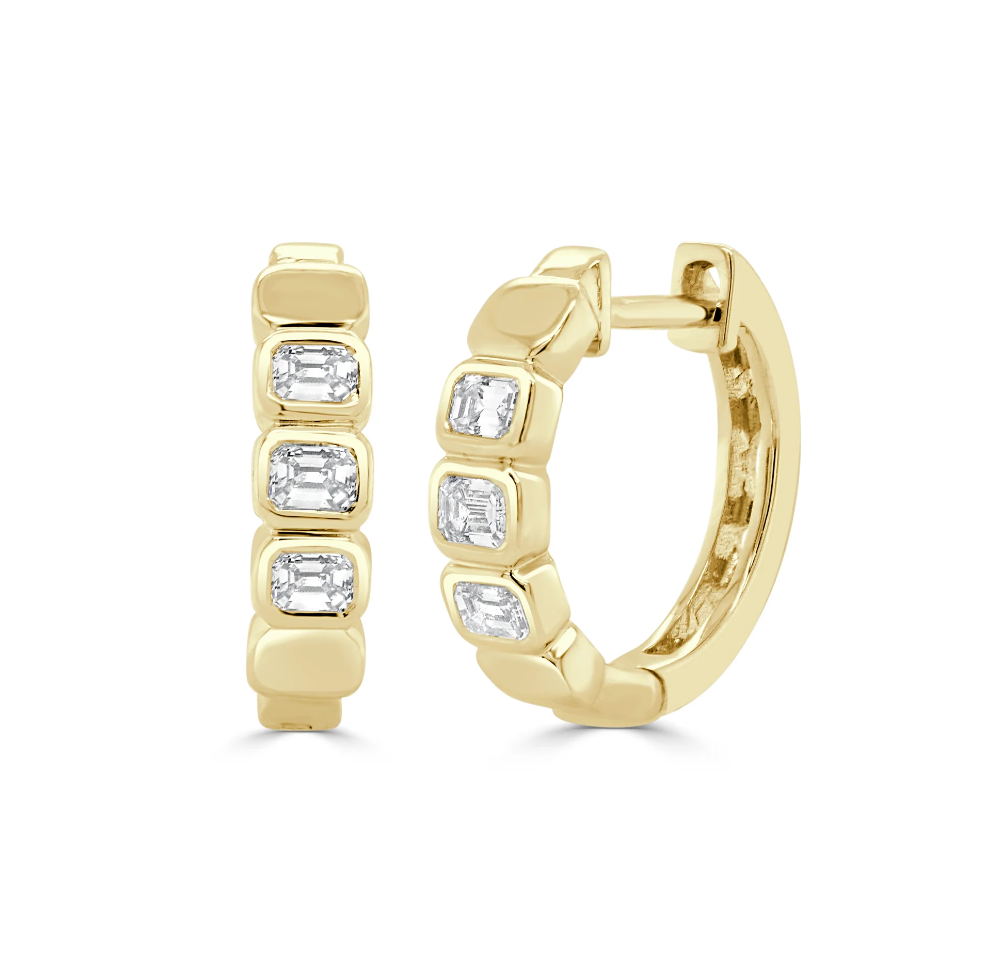 Sabrina Design Diamond Huggie Hoop Earrings