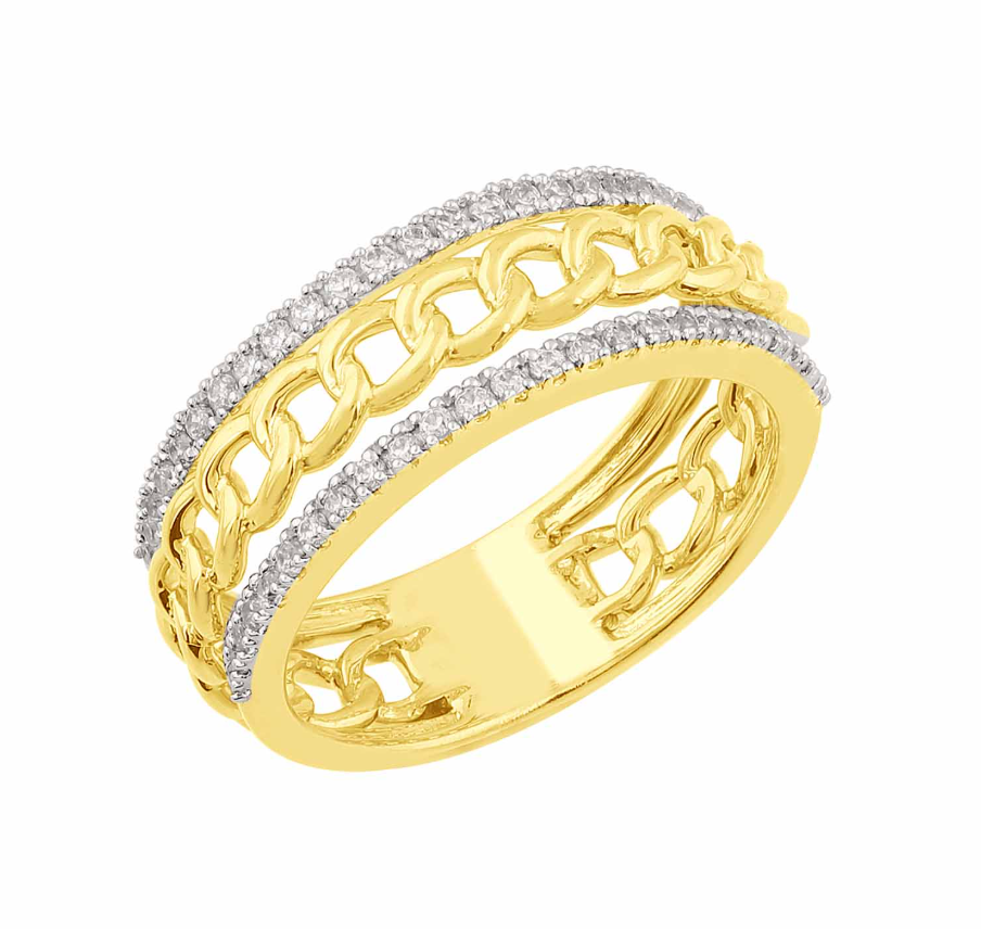 S.Kashi Diamond Curb Link Ring