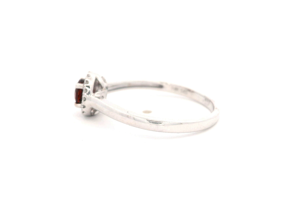 GBC Garnet and Diamond Halo Ring