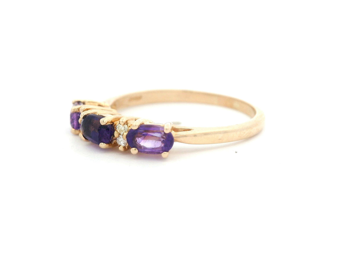 Estate Amethyst and Diamond Ring
