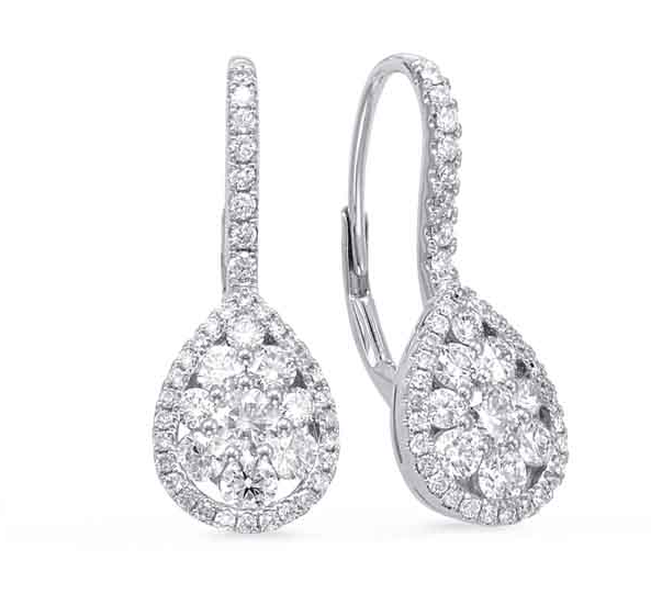 S.Kashi Diamond Cluster Drop Earrings