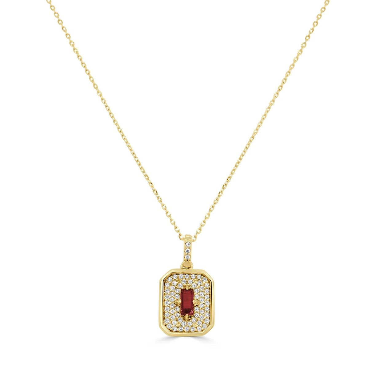 Diamond & Ruby Dog Tag Pendant