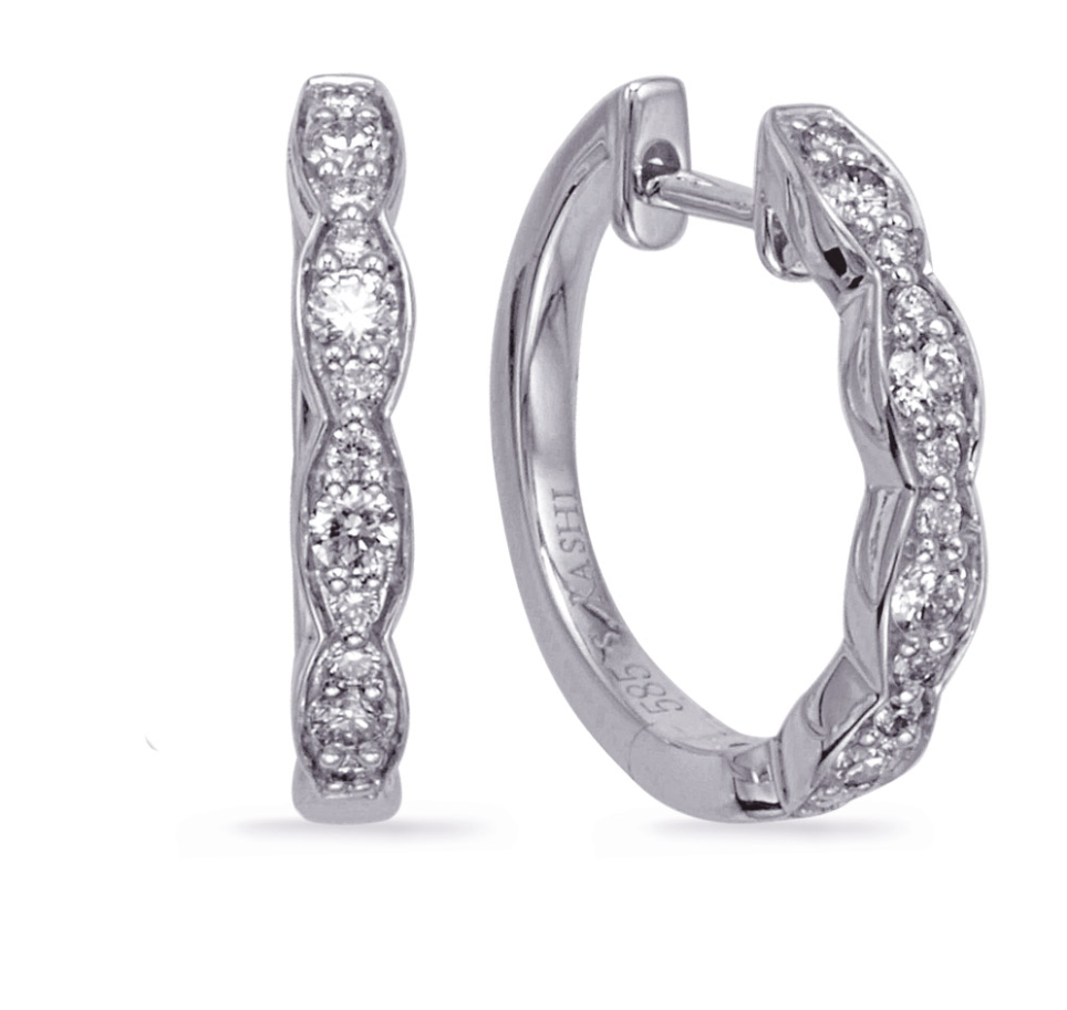 S.Kashi Scalloped Diamond Hoop Earrings