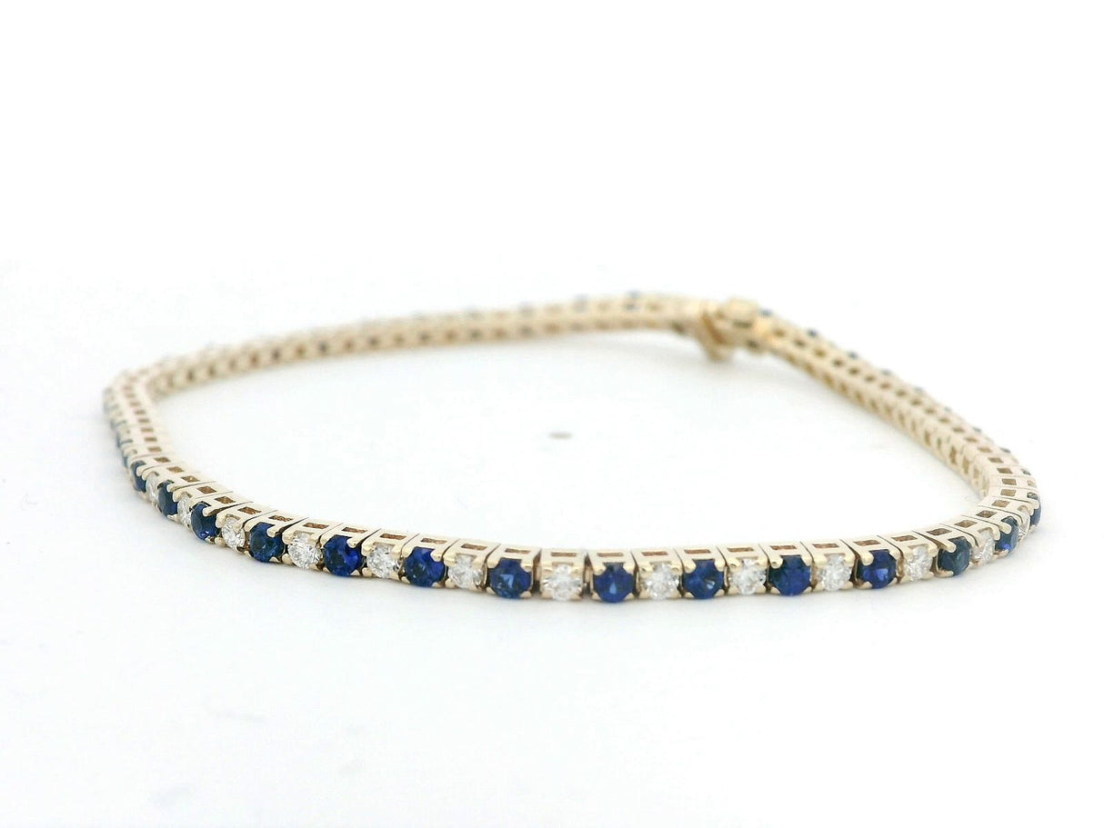 S.Kashi Diamond and Sapphire Tennis Bracelet