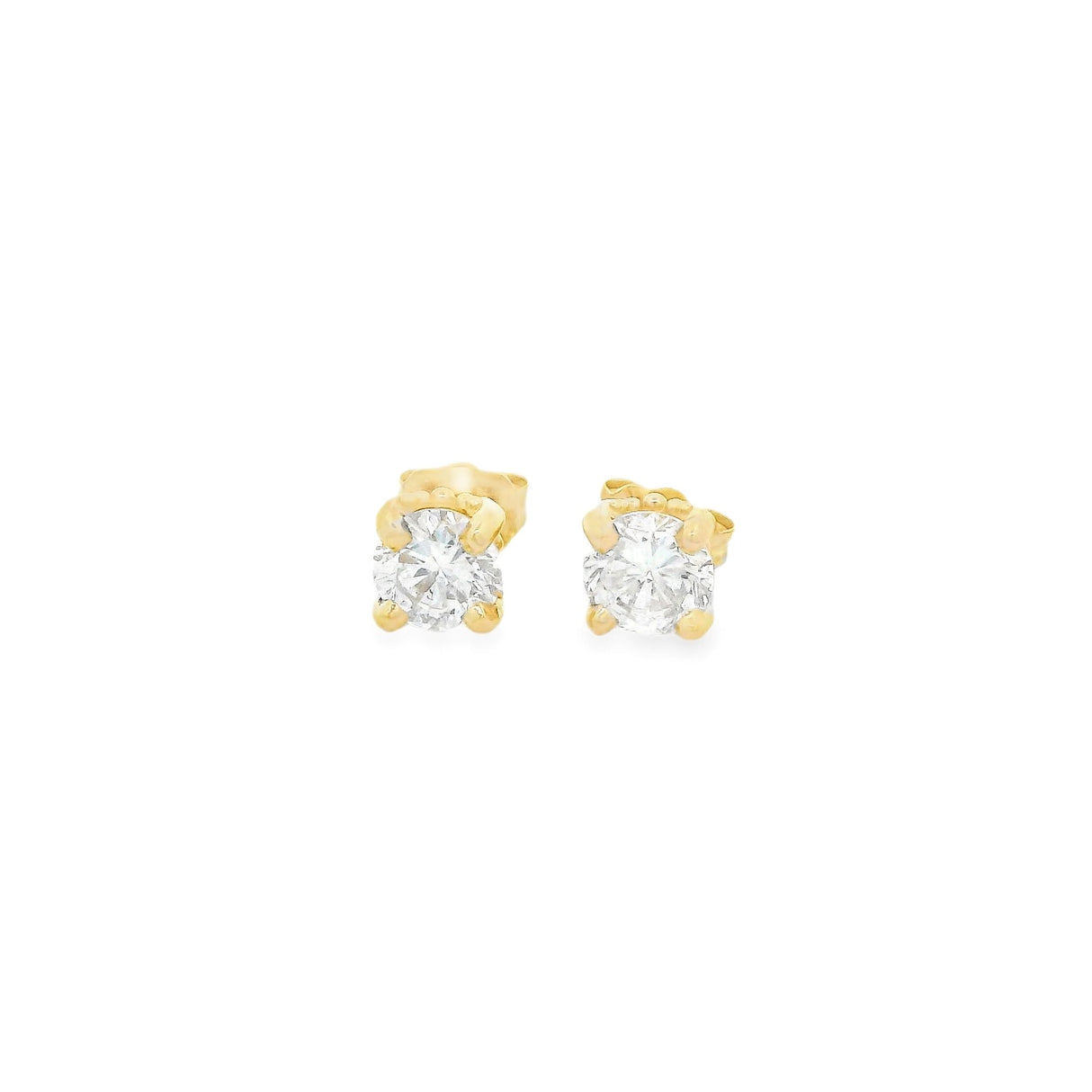 Estate Diamond Stud Earrings .91Ct