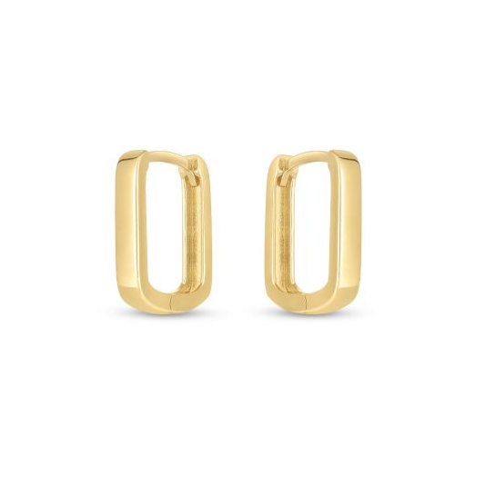 Royal Chain Square Huggie Hoop Earrings