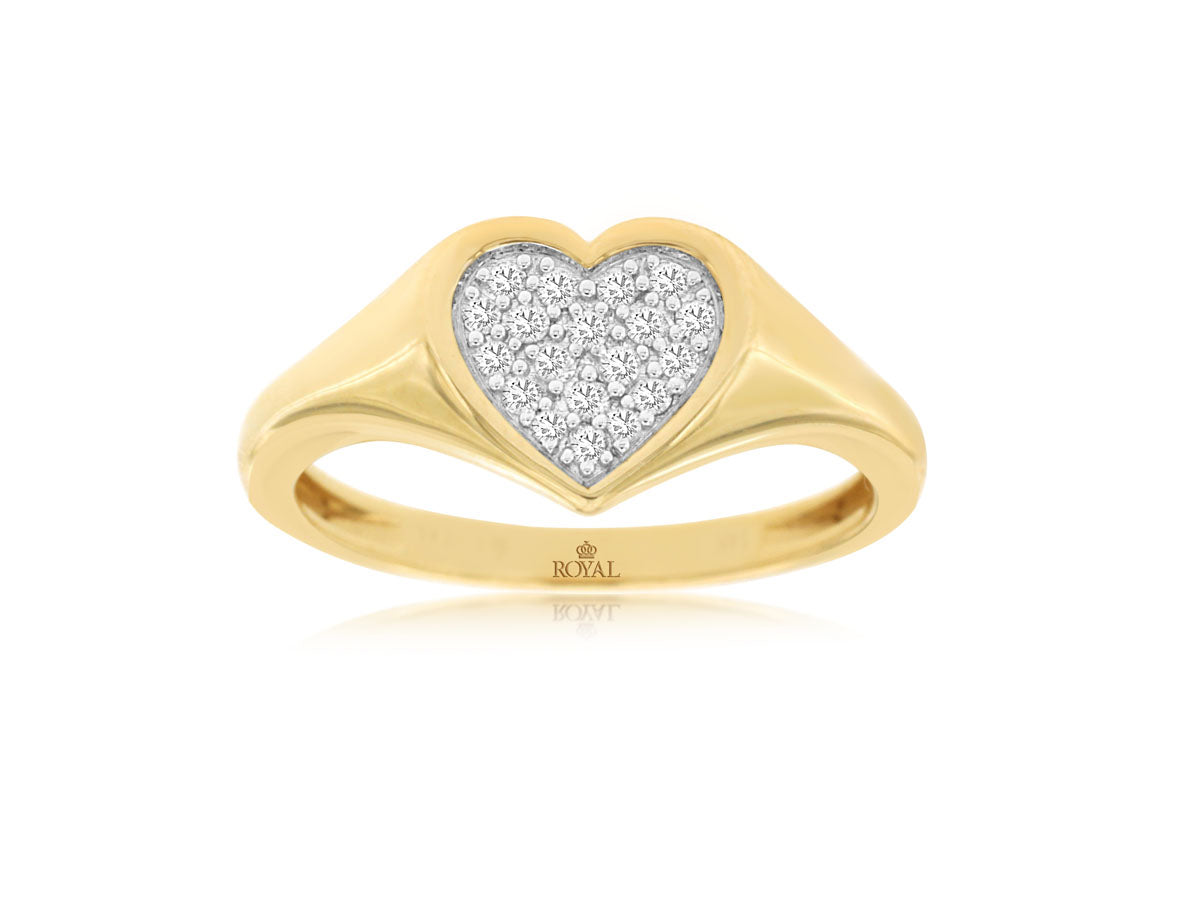 Royal Jewelry Pave' Diamond Heart Ring