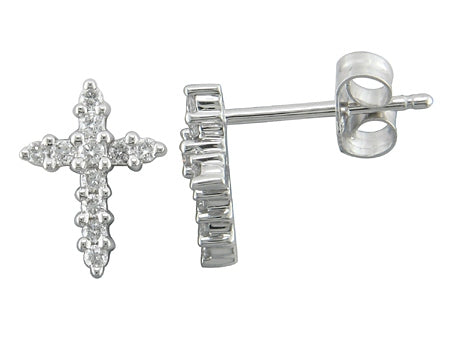 Legend Jewelry Diamond Cross Earrings