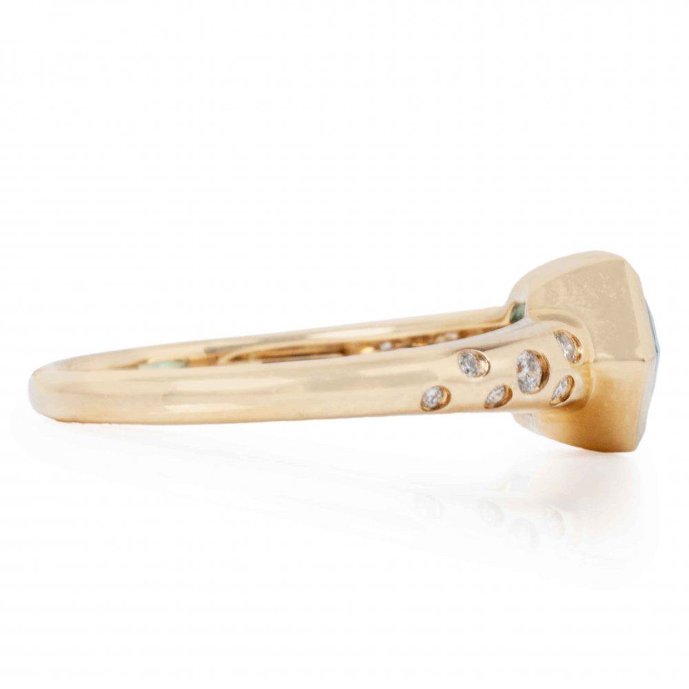 AGI Blue Topaz and Diamond Ring