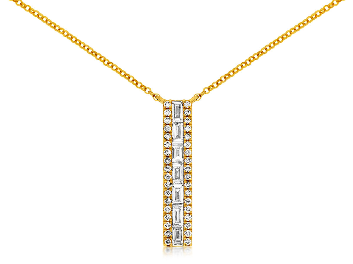 Royal Jewelry Vertical Diamond Pendant