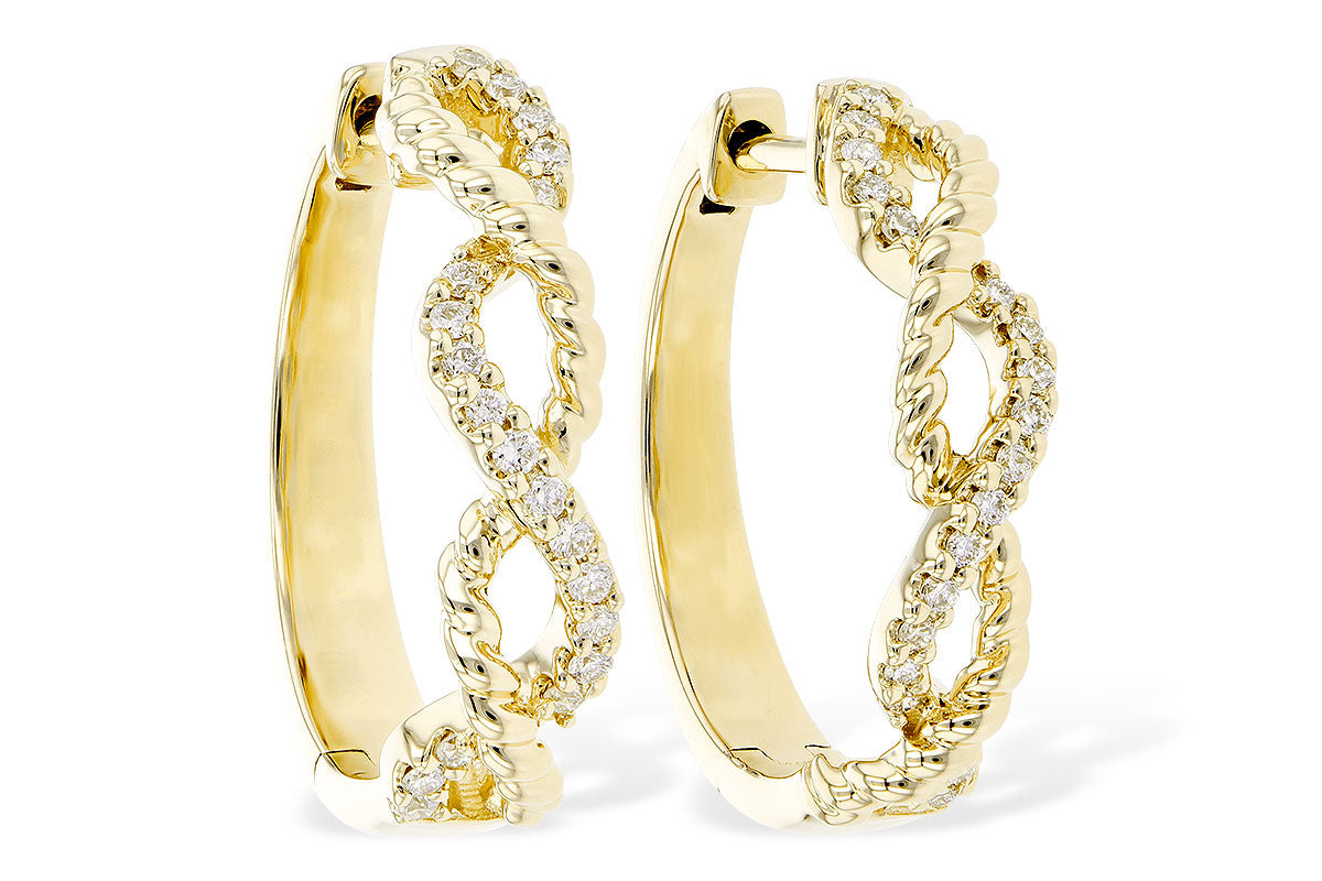 Allison Kaufman Twisted Diamond Hoop Earrings